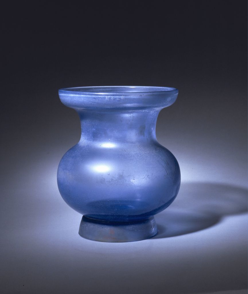 图片[1]-Yongzheng blue transparent glass statue-China Archive